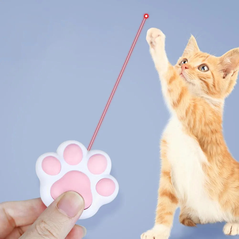 Plastic infrared teaser cat toy keychain with USB charging in black or pink