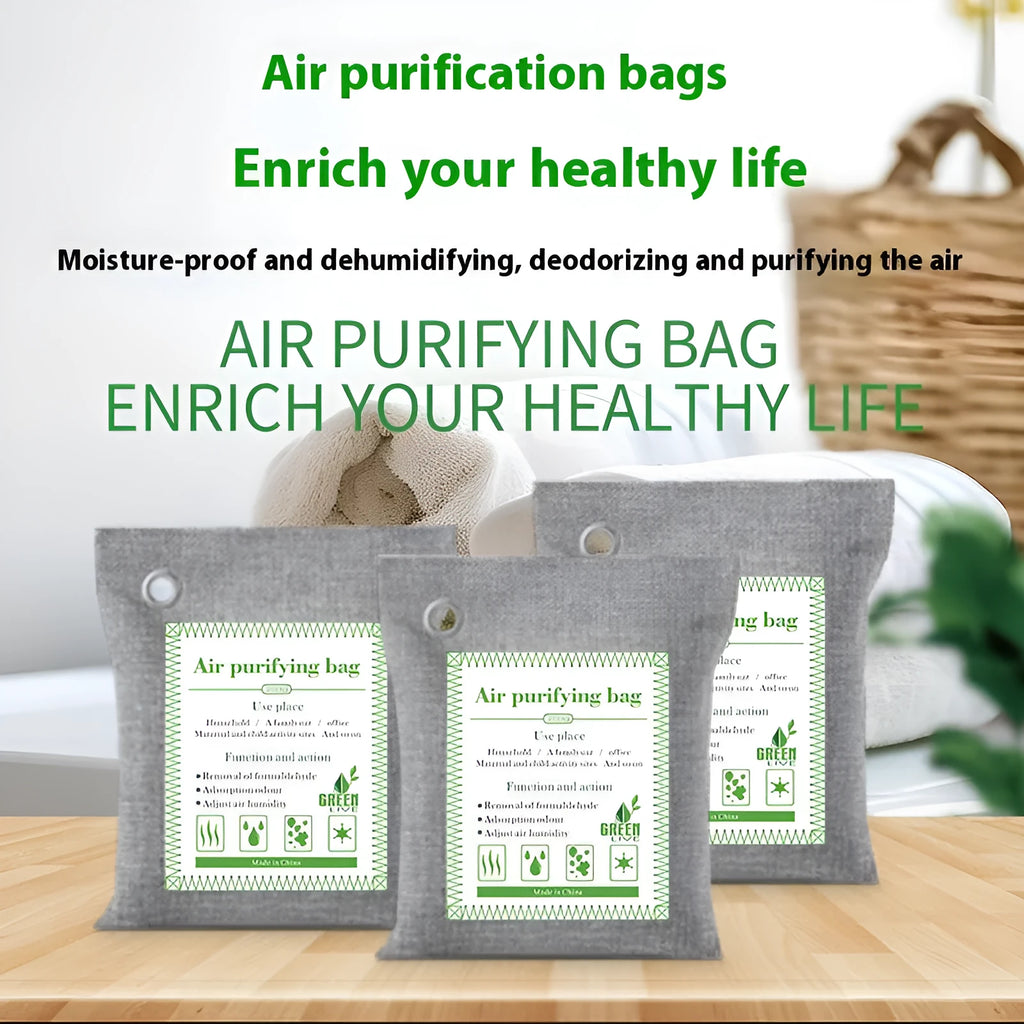 Sewing style bamboo charcoal activated carbon bag for household formaldehyde and odour removal
