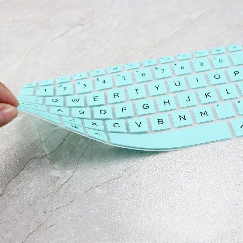 Silicone laptop dust cover for HP 15 fingerprint edition in translucent mint colour