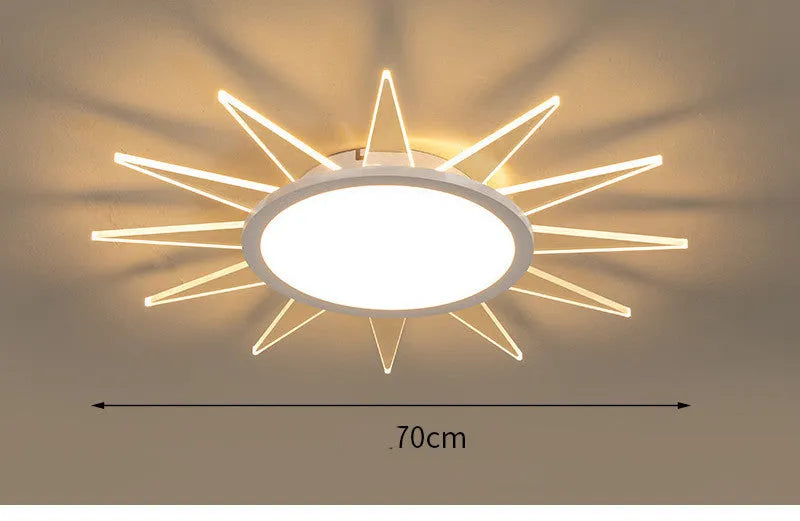 Modern aluminium ceiling lamp with round LED lampshade in multiple diameter options