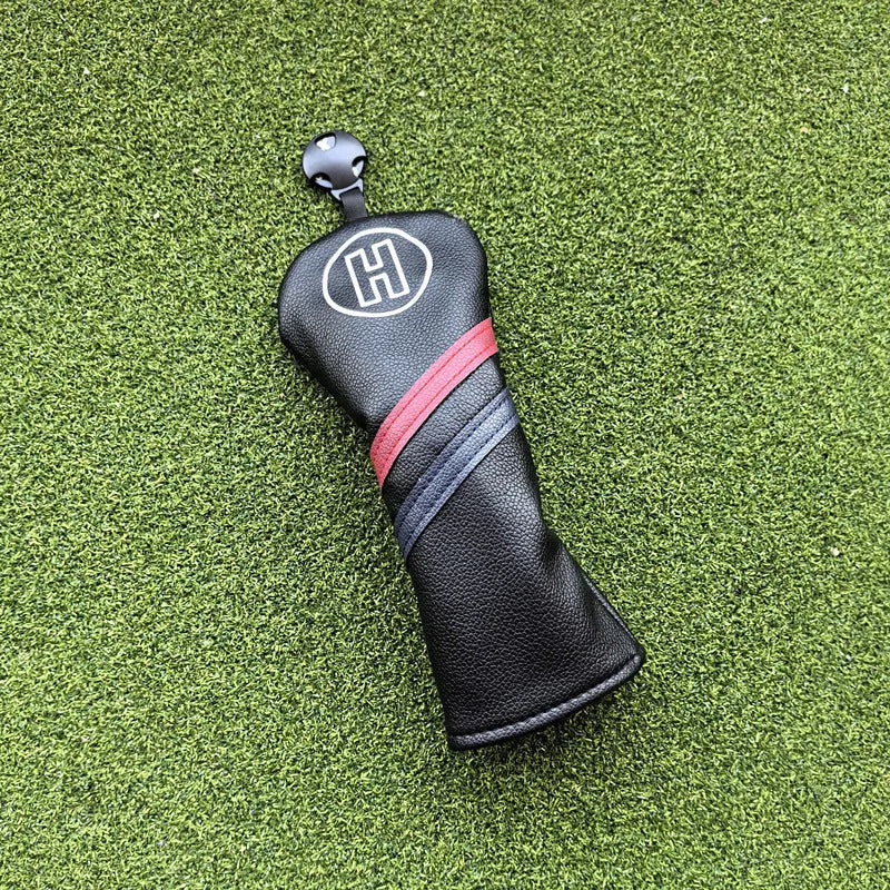 Simple golf club sleeve protective cover in black for fairway wooden pole sets