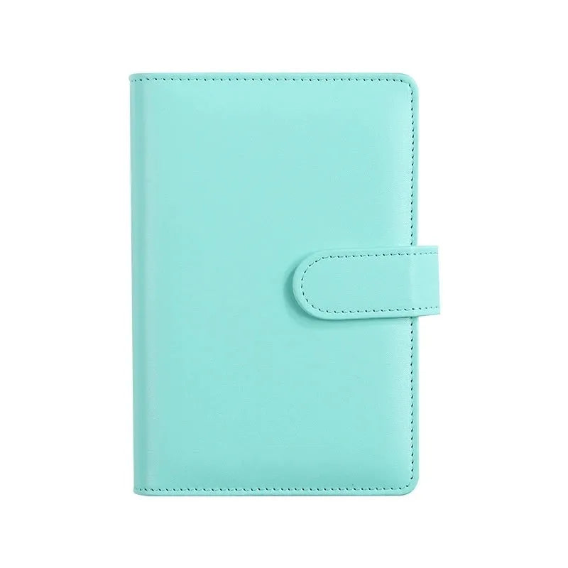 A5 PU leather notebook binder shell with zipper closed, shown in a selection of solid colours.