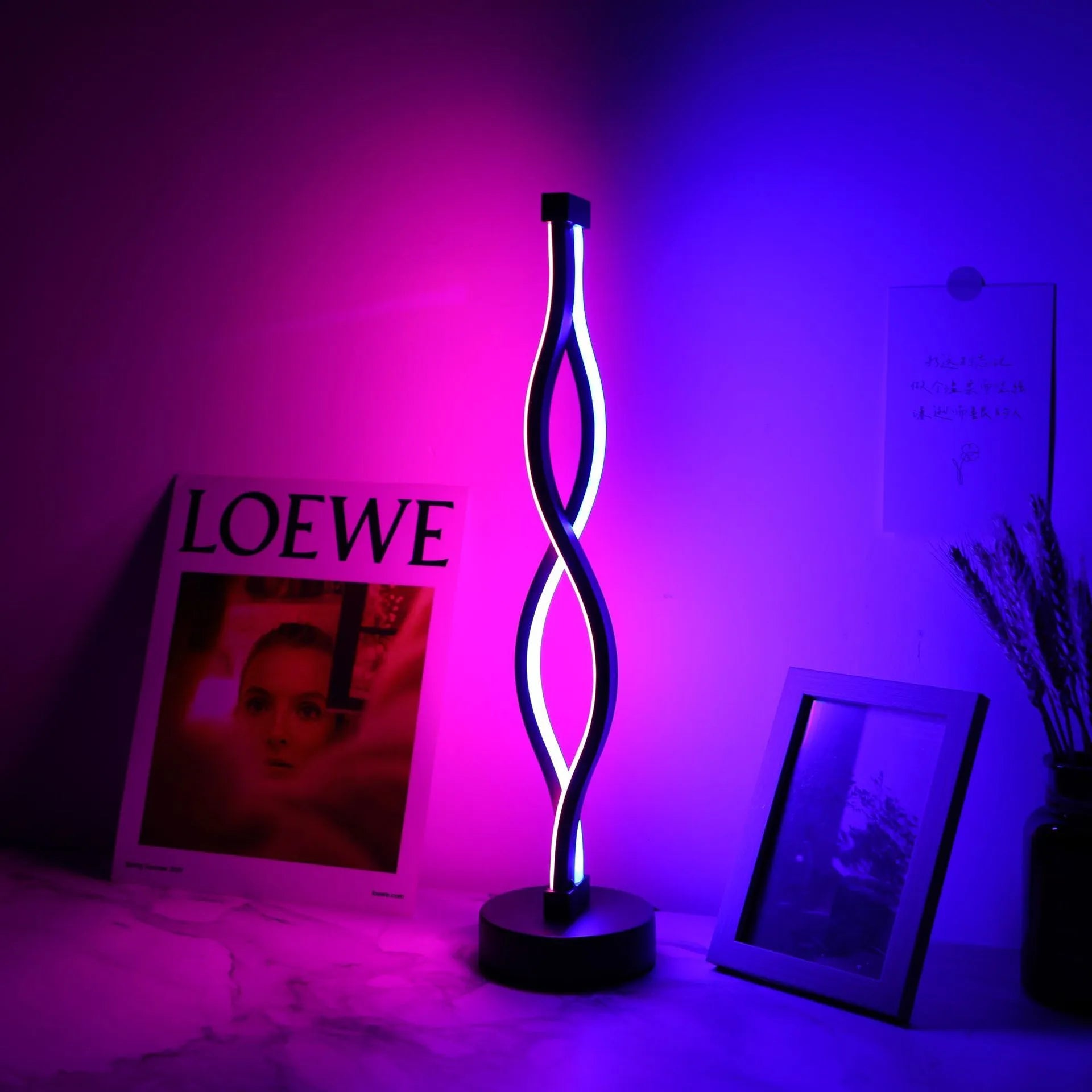 Black aluminium bedroom desk lamp with three-colour dimming button and touch controls