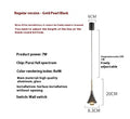 LED bedside chandelier pendant light in French gold shiny black with warm 3000K output for bedroom or dining room