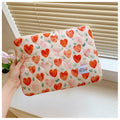 Women's floral print cloth laptop bag shown in green flower pattern, with anti-seismic feature.