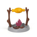 Barbecue-style tumbling cat feeder toy with leakage food compartments measuring 30cm cube