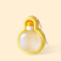Green portable dog water bottle with pull-out drinking bowl for travel and outdoor use