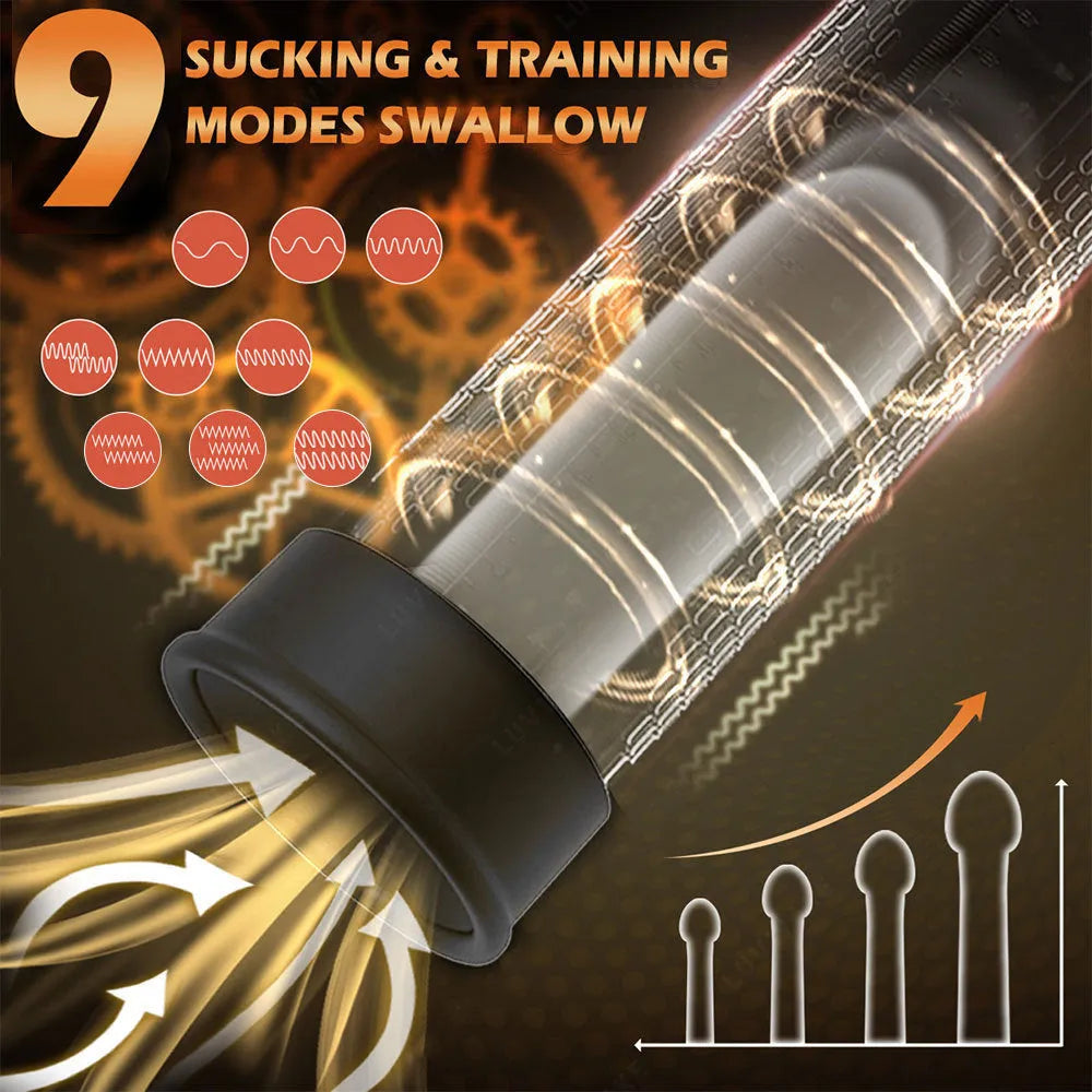 Men's electric penis pump for vacuum stretching exercises with ABS and TPE construction