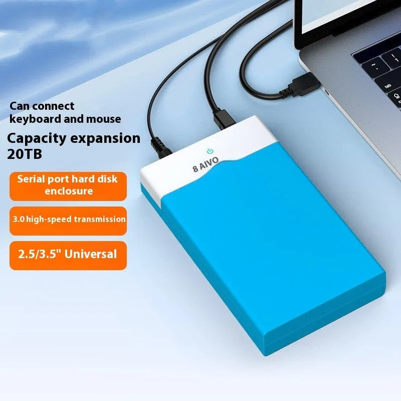 3.5-inch SATA to USB hard disk enclosure with sliding cover in black and silver colour option