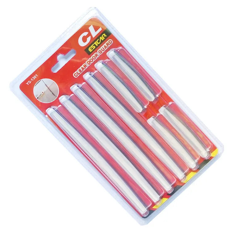 White plastic car door edge protection strips for preventing scratches and dents