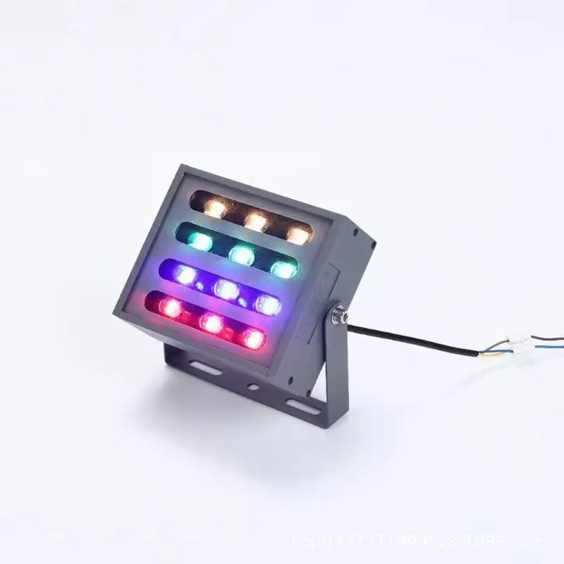 Outdoor LED Rainbow Tree Lamp spotlight with aluminium alloy shell for landscape colour projection.