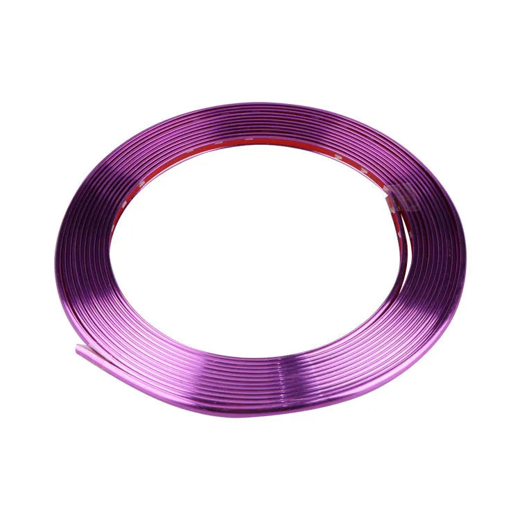 Electroplated purple PVC wheel hub trim sticker on 8 metre roll for vehicle decoration