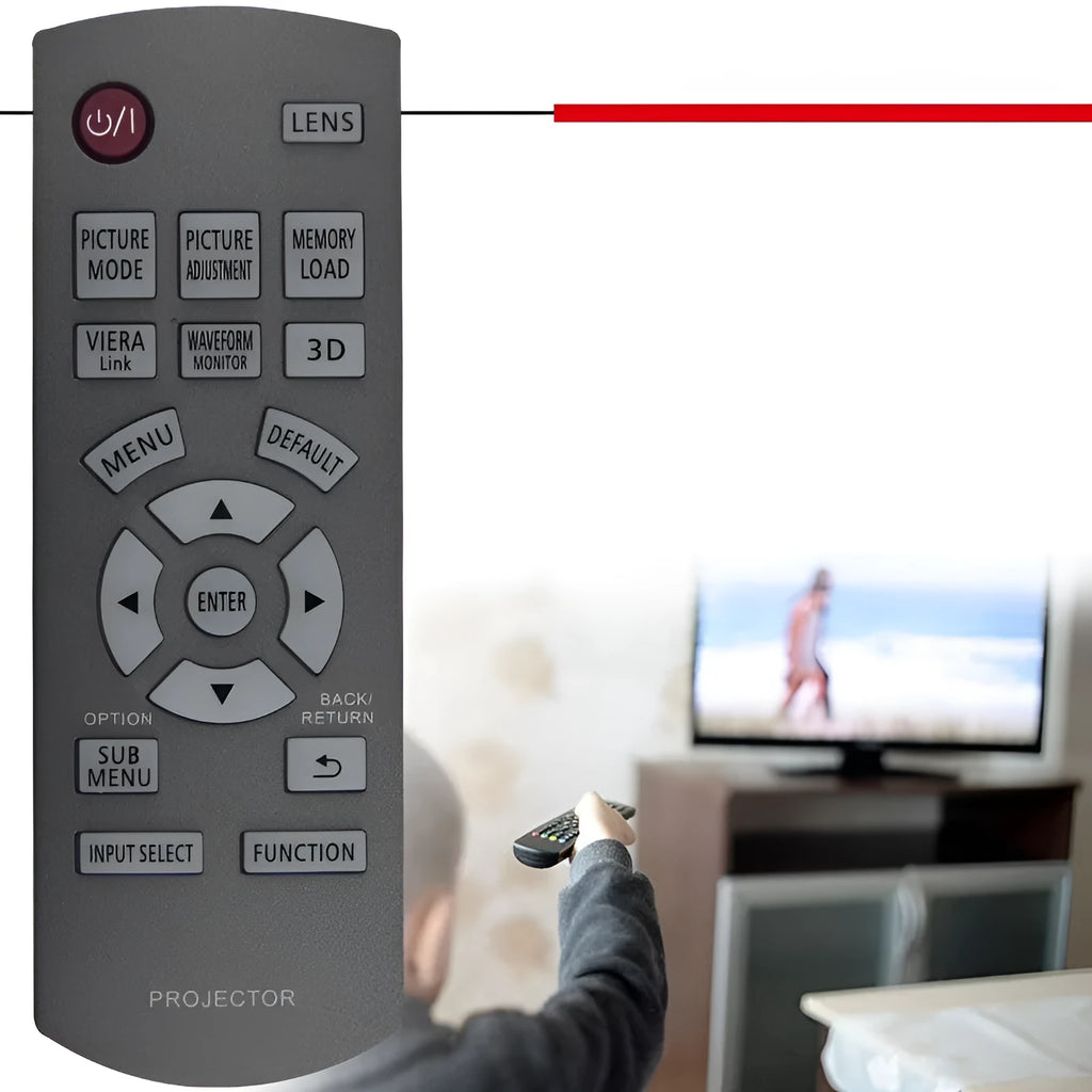 Grey plastic replacement remote control for Panasonic PT-AE8000 PT-AE7000 AR100 projector, single unit