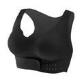 Women's cross exercise yoga bra with front buckle closure in three colour options
