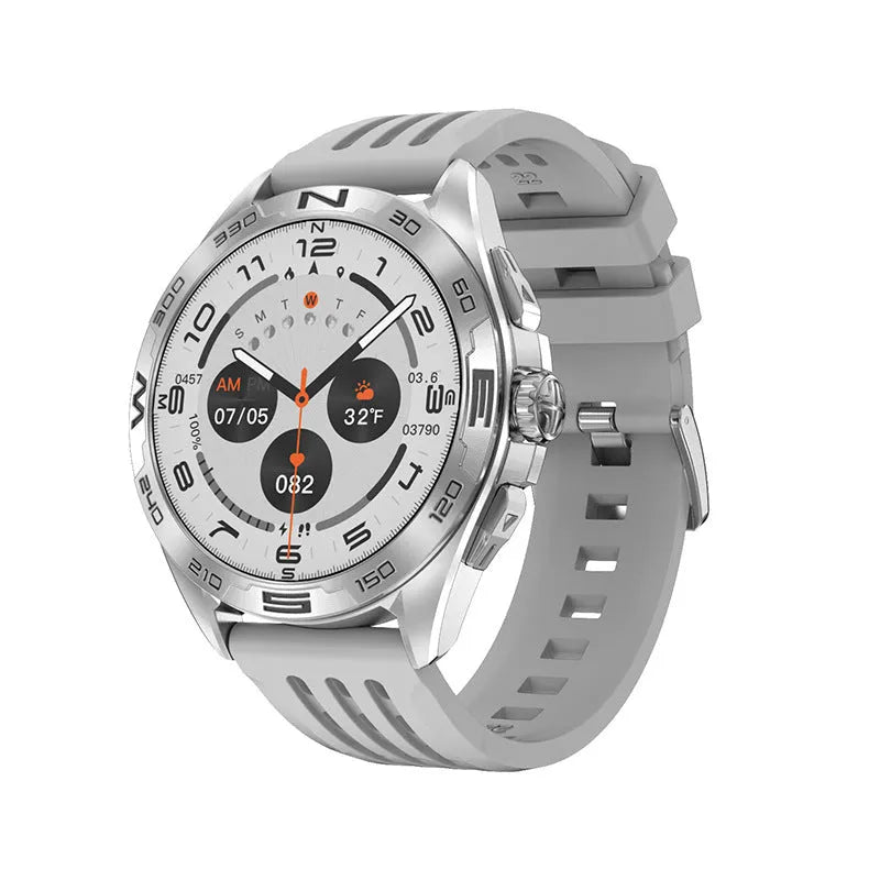 Smart watch with touch screen showing health monitoring functions including heart rate and blood oxygen levels