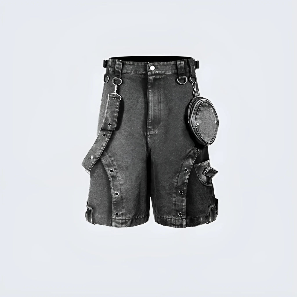 Women's loose fit high waist denim shorts in a washed retro style for summer.