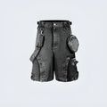 Women's loose fit high waist denim shorts in a washed retro style for summer.