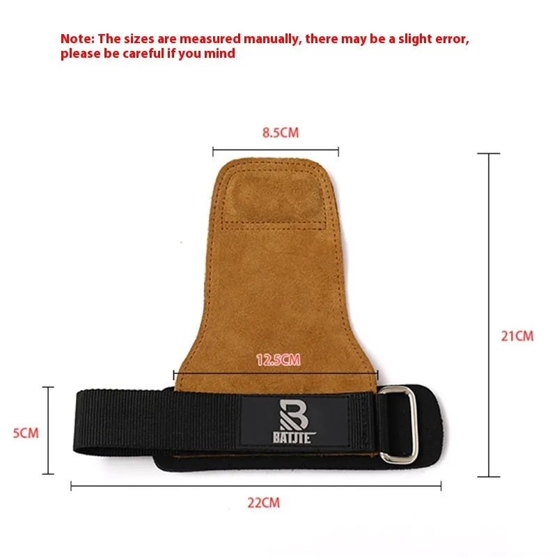 Brown fitness wrist protectors for pull-ups and gym equipment with horizontal bar grip design
