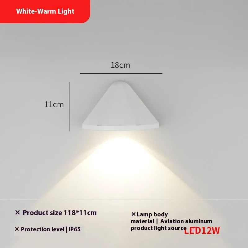 12W black or white waterproof LED door spotlight for indoor and outdoor wall lighting, 3000K/4000K/6000K