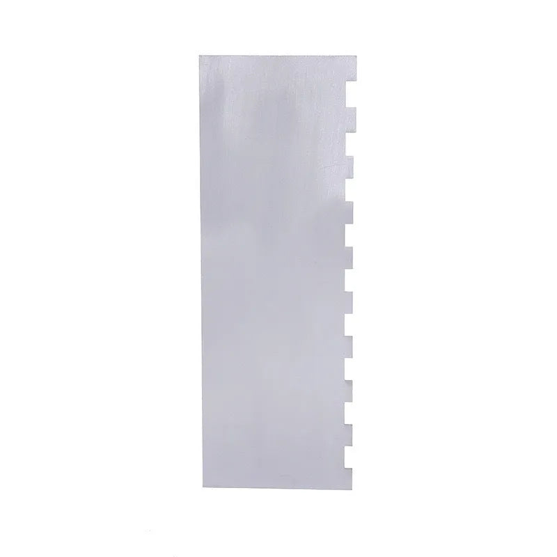 Stainless steel cake decorating cream scraper with polygon patterns
