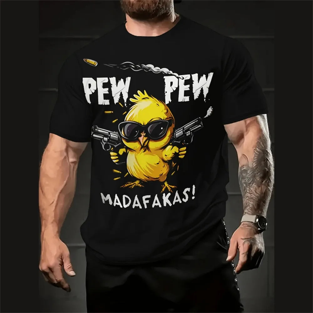 Men's loose fit casual short sleeve shirt with 3D printed cartoon pattern in summer colour options