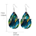 Acrylic flat branch knot drop earrings with printed patterns in two style variations