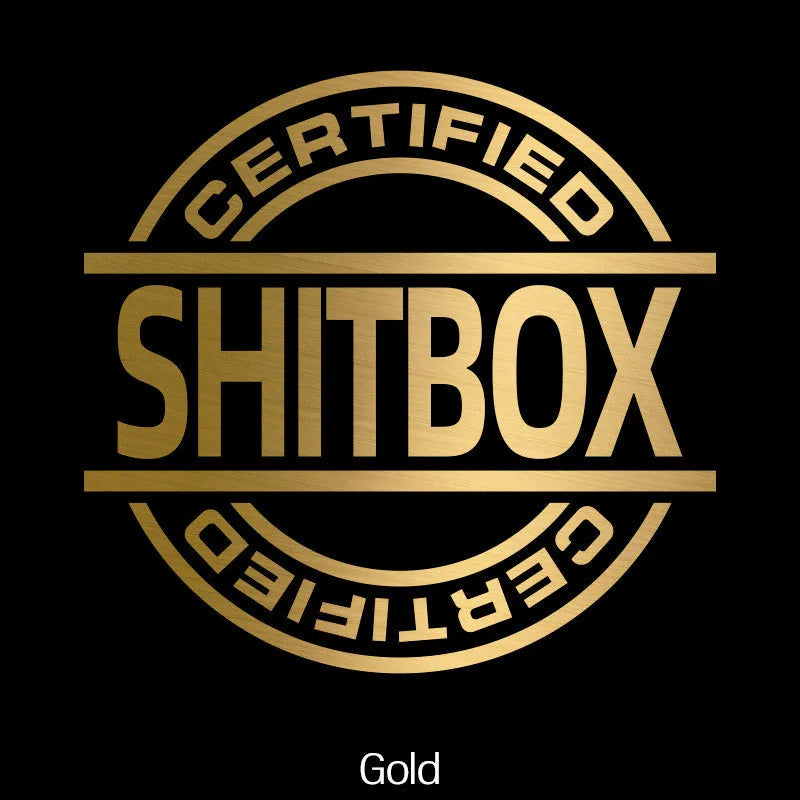 13x12cm vinyl car body sticker showing available colour options including black, white, silver, gold, red, yellow, blue, green, glitter and multicolour