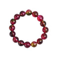 Women's handmade watermelon crystal bracelet in pastoral style showing bead detail