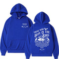 Unisex Christian Jesus letters print hoodie in black, loose fit, long sleeve, 65cm length