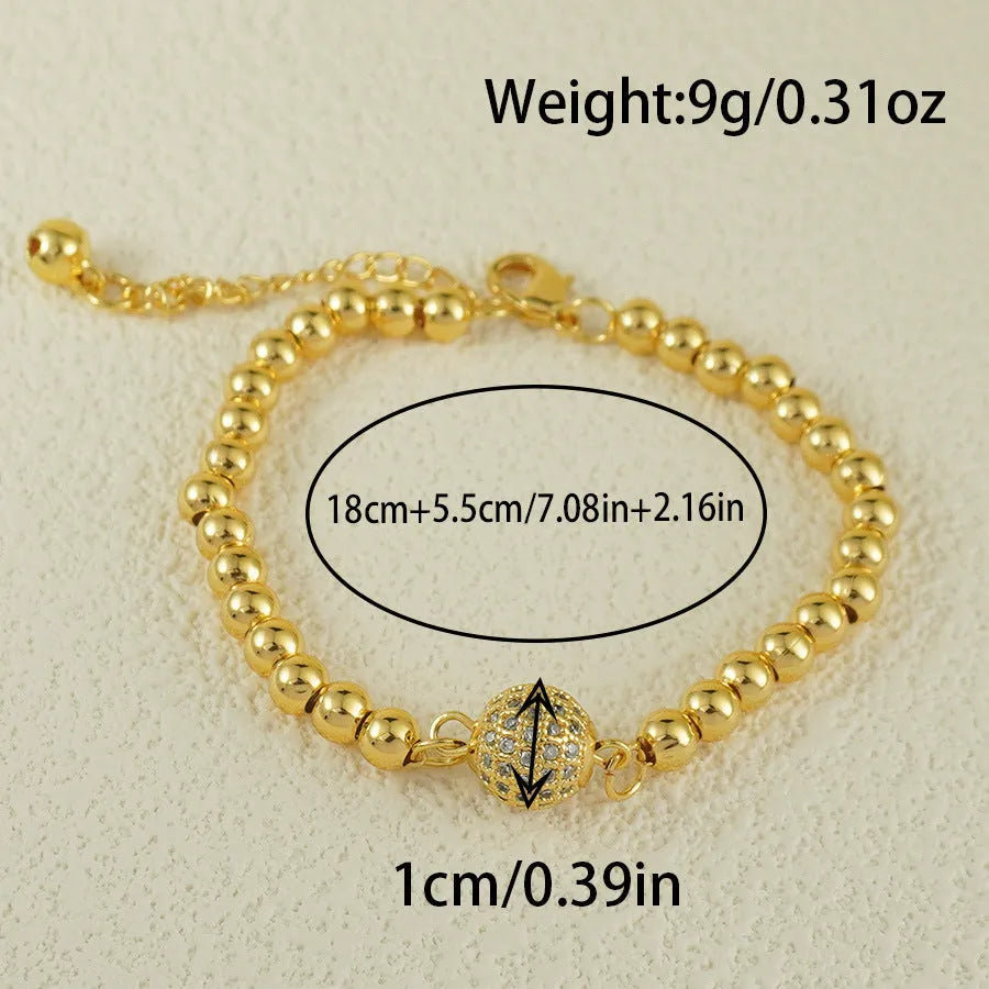 Arabic style women's copper bracelet with heart shape design and round zircon stone decorative elements