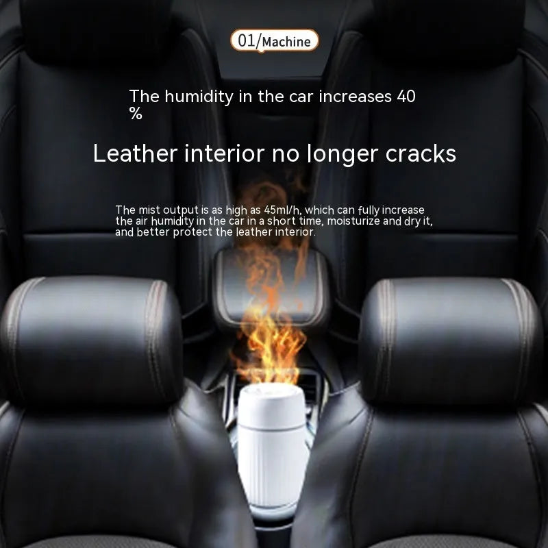 Car simulation flame aroma diffuser automatic sprayer in black or white colour