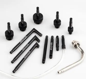 Automatic transmission oil refueling machine with thirteen-piece connector kit and transmission injector tool
