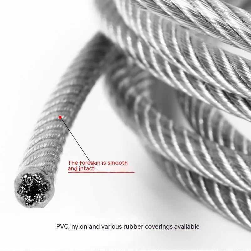 304 stainless steel invisible anti-theft protecting wire coil, showing coated rope construction.