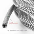 304 stainless steel invisible anti-theft protecting wire coil, showing coated rope construction.