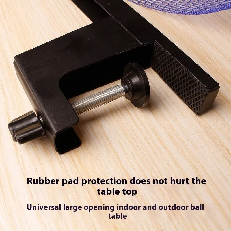 Table tennis net post with thickened universal large clip and open grid ball column for indoor tables