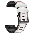 Silicone leather quick release watchband for Garmin Fenix smartwatches in black, brown, light brown, and white colours