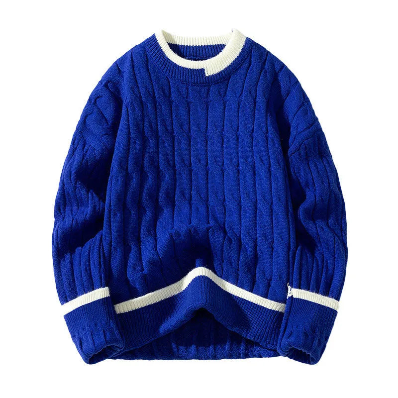 Men's loose fit two-piece modal sweater set in light blue for autumn winter