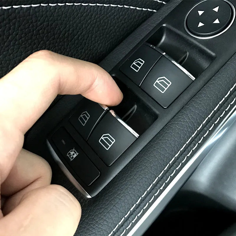 Black glitter decorative sticker for car electric window switch button.