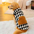 Black dog fluffy jacket vest with lambswool and cotton padding, available in sizes 3XL to 8XL.