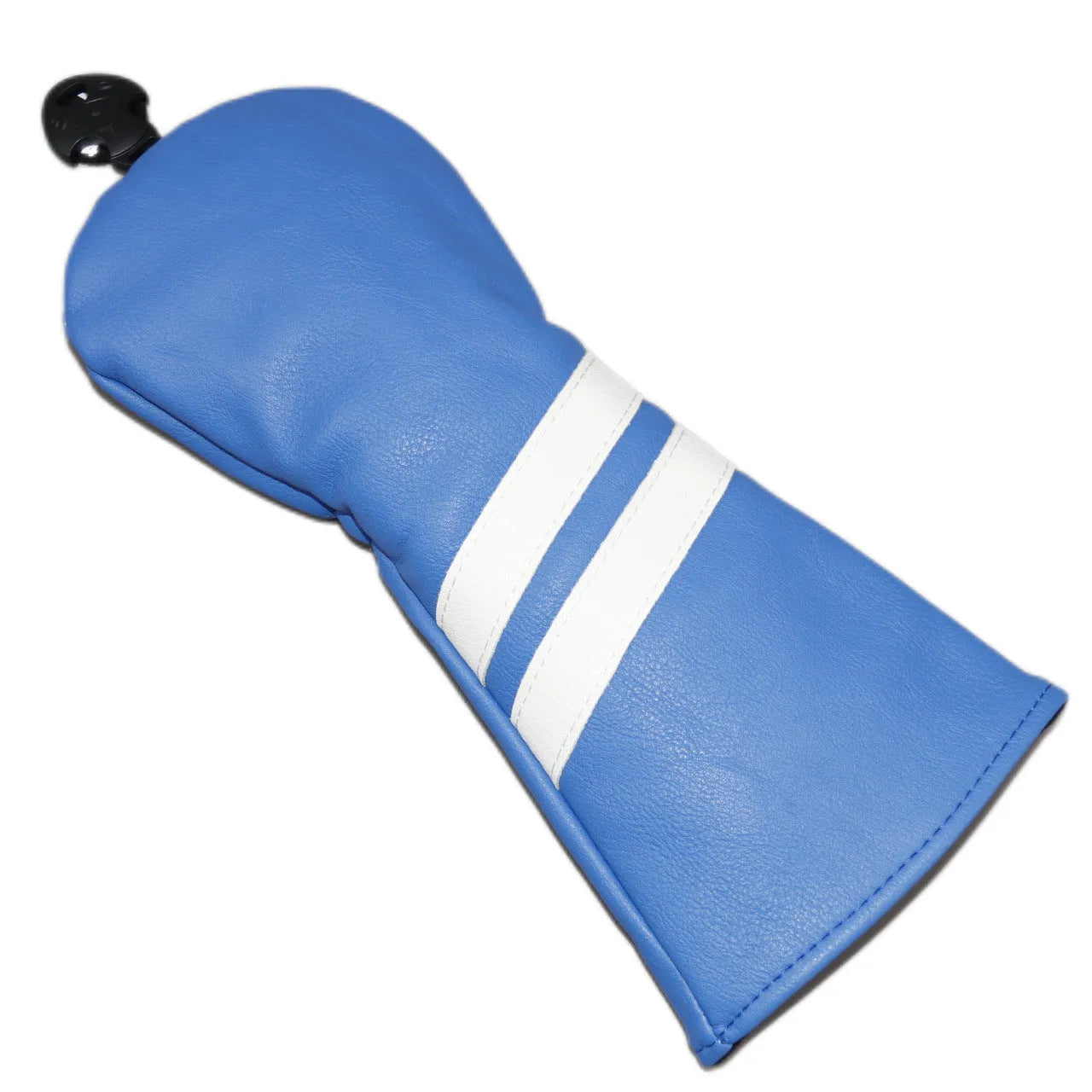 Golf club head cover with two oblique stripes in choice of six colours and three sizes