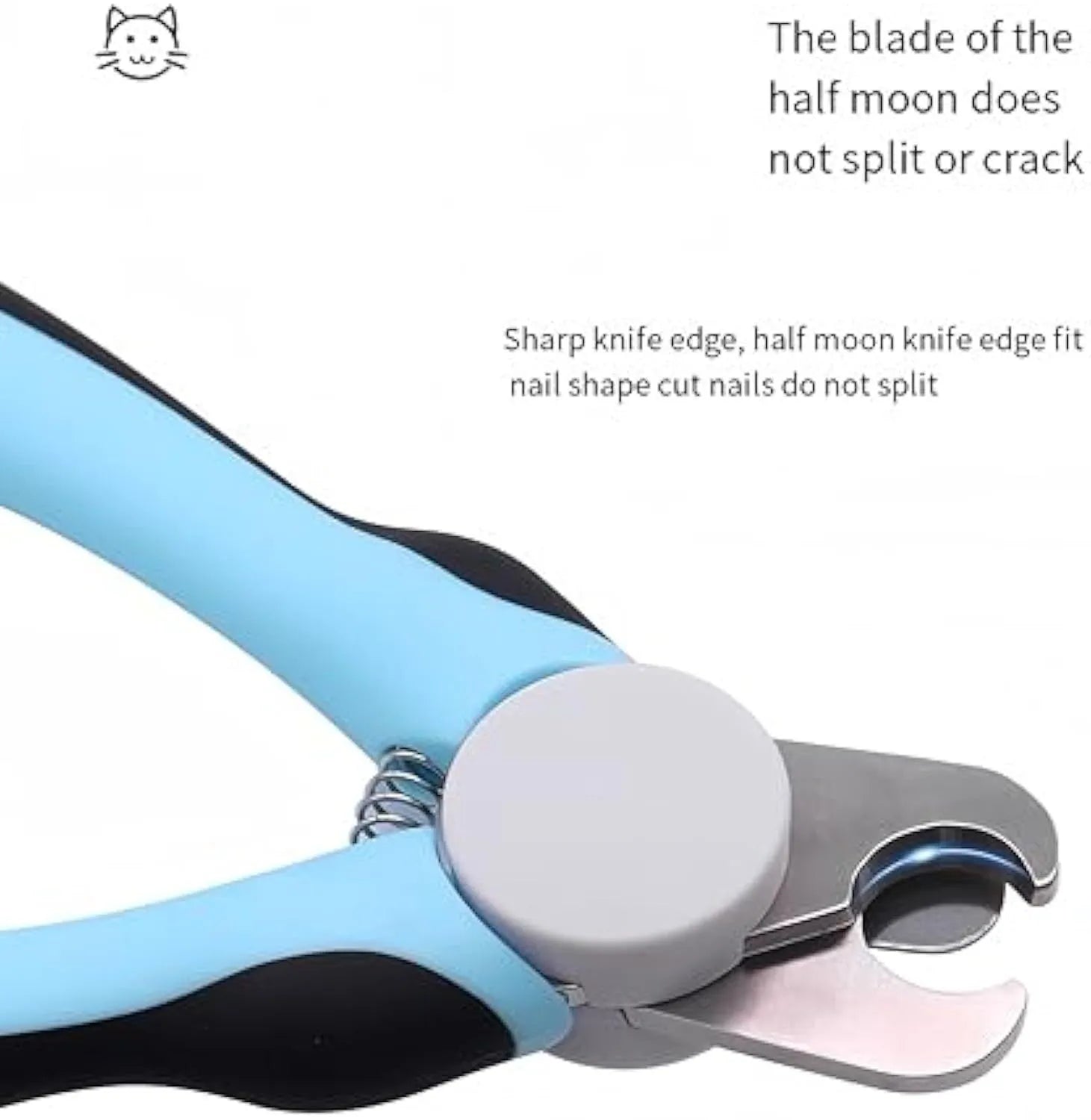 Blue heavy-duty dog nail clippers with a safety guard for large breeds and thick nails.