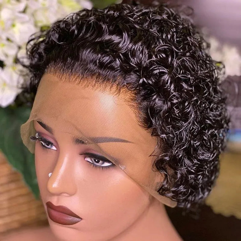 Black human hair lace wig cover with 13x1 hair part design for natural-looking daily wear