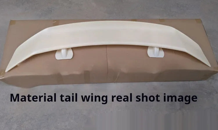 Universal punch-free ABS plastic car boot lid tail wing spoiler in bright black finish