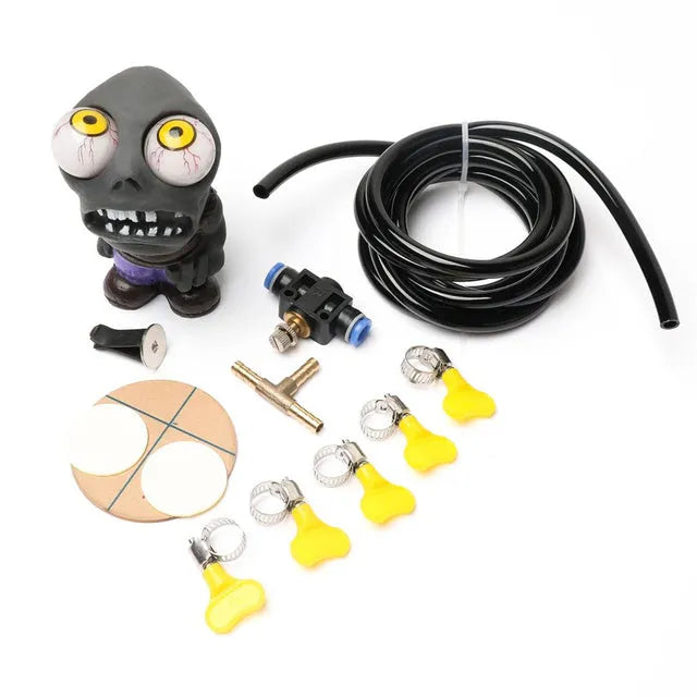 Turbo car decompress ornament kit with pressure regulating valve and decorative doll for turbocharged vehicles