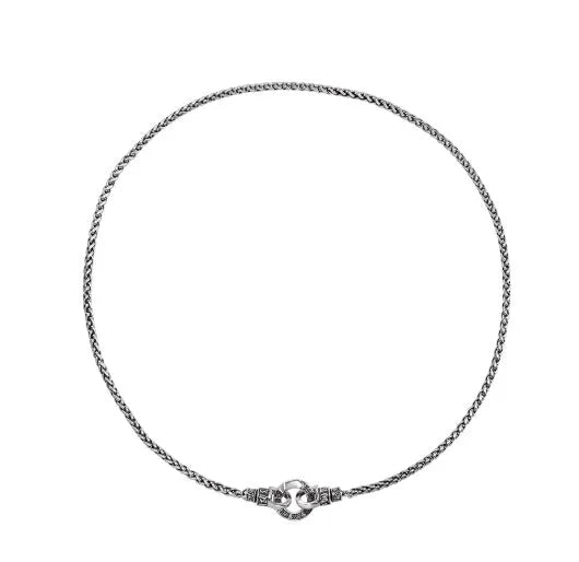 Silver sterling S925 clavicle necklace with fine chain and pendant, shown at various lengths.