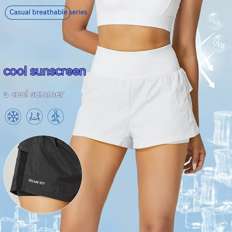 Women's cotton blend sports shorts in loose fit design available in five colours