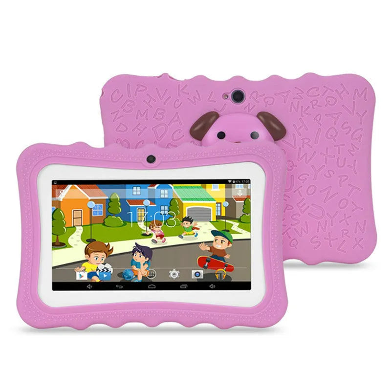7-inch children's A33 quad-core cartoon tablet computer in pink with Bluetooth and gravity sensing