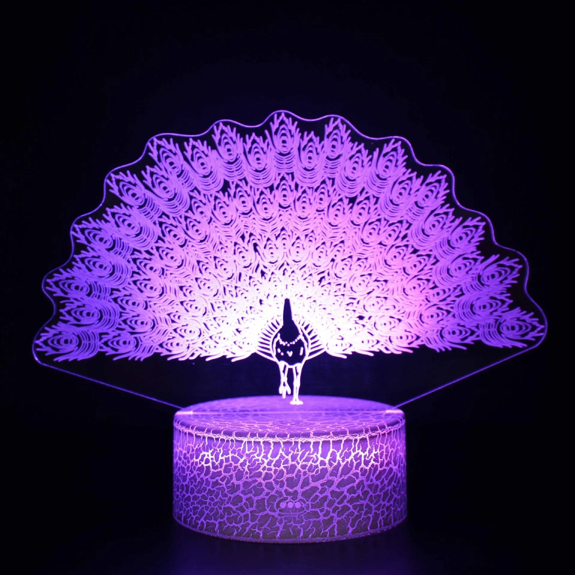 Small acrylic USB table lamp with touch control on a wooden desk.