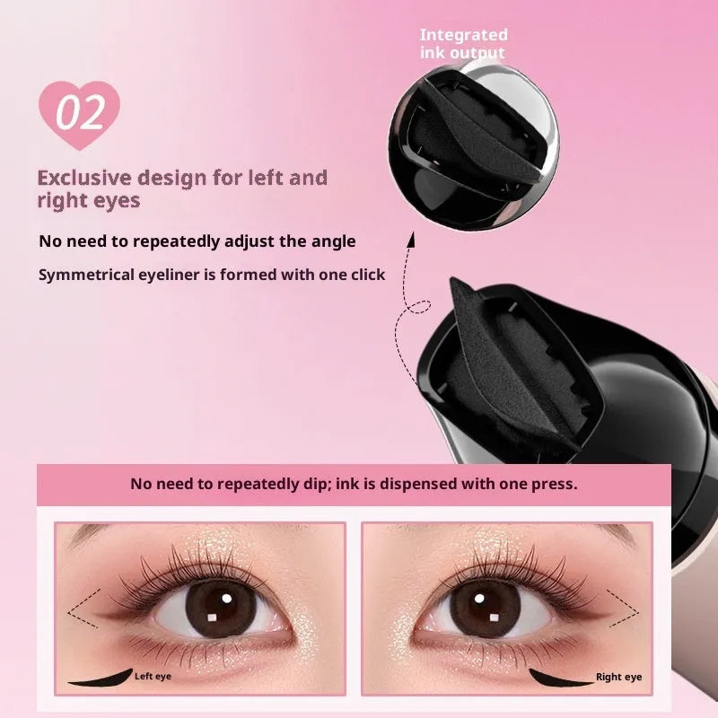 Molding eyeliner stamp pen in Hippie Black and Ebony Brown, 1.5ml liquid eyeliner, waterproof and sweat-proof.