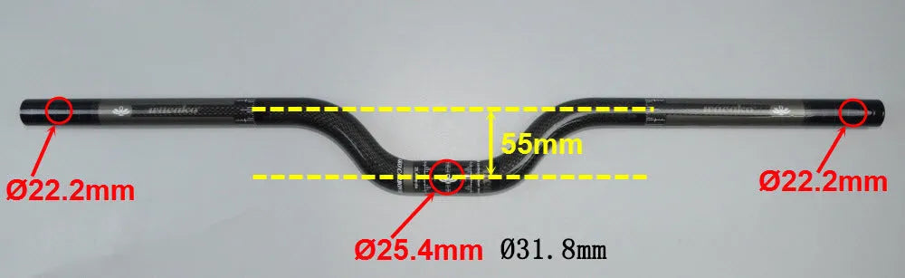 Carbon fiber bicycle handlebar 580mm length 31.8mm clamp diameter black road bike handlebar